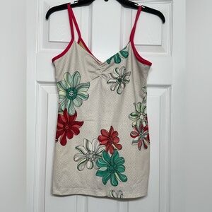 Lululemon Ujjayi Flower Tank Luon Mesh Panel Back Pocket Support Bra Racerback 8